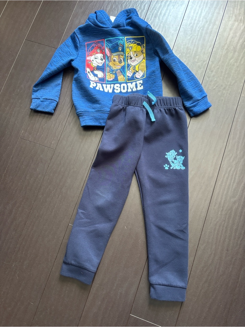 Nickelodeon Blue 'Pawsome' Hooded Kids Sweatshirt & pants with Paw Patrol Panels